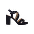 Sandali colore nero in tessuto con tacco 8 cm Lora Ferres, Donna, SKU w042000322, Immagine 0